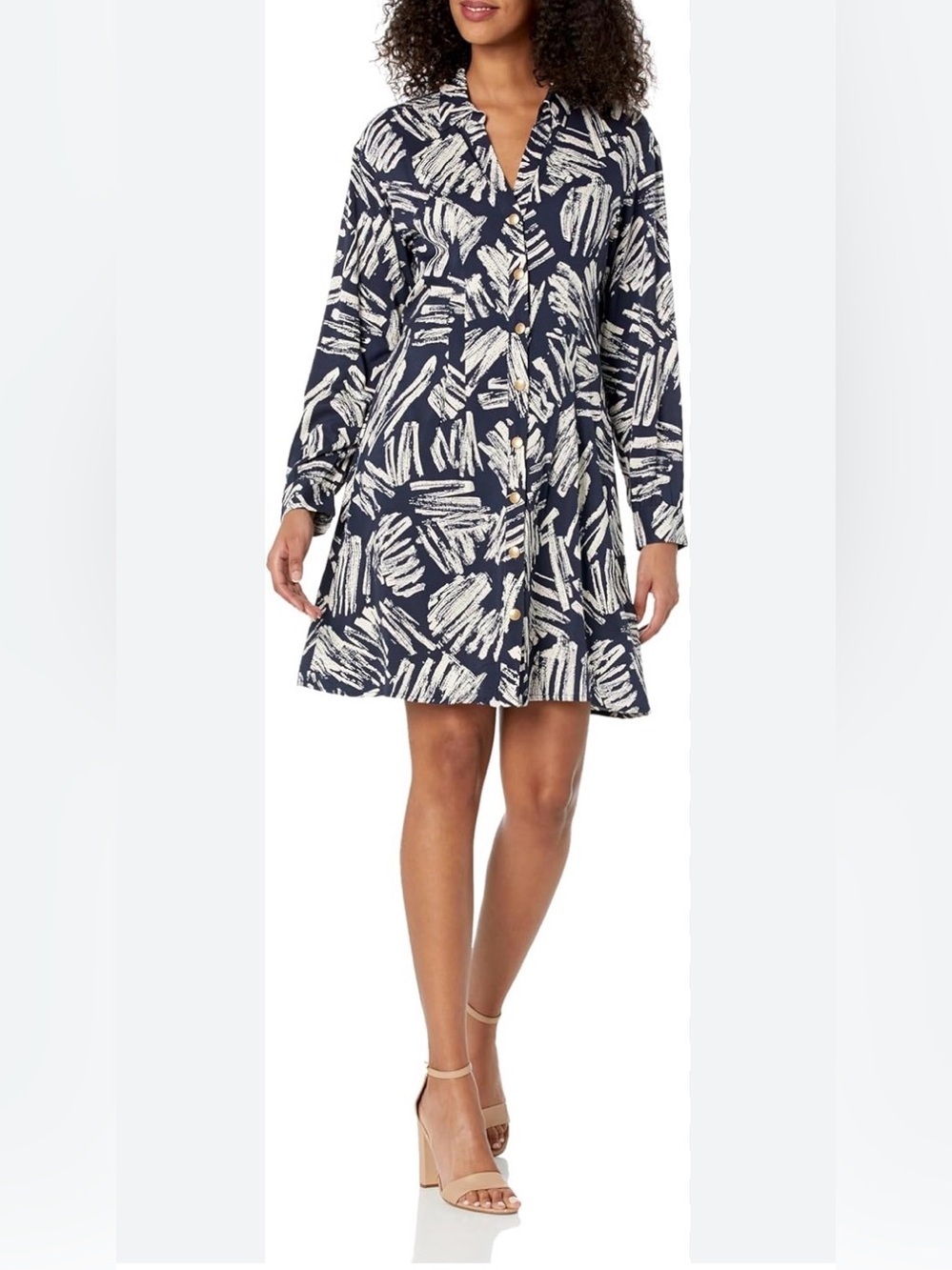 NIC+ZOE Sweet Strokes Live-In Dress in Indigo Size Medium